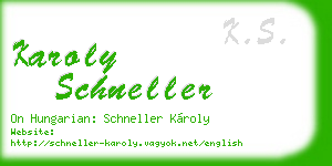 karoly schneller business card